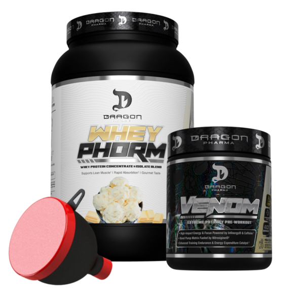 Wheyphorm 2lbs y venom pre entreno dragon embudo gratis