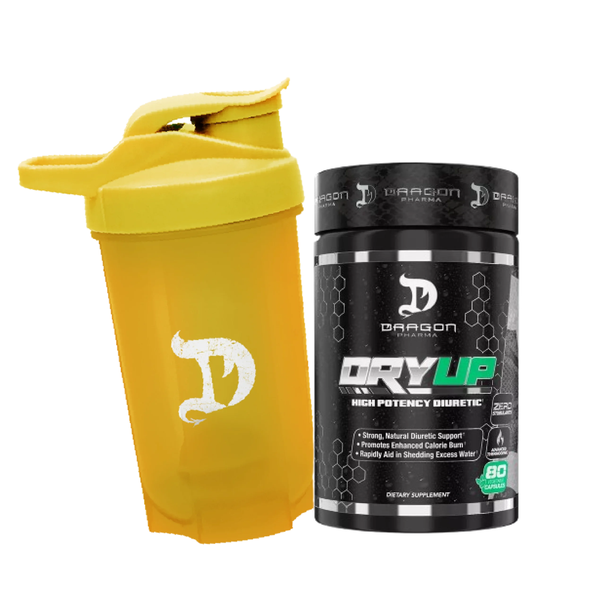 Dragon Pharma Dry Up Diurético - 80 Cápsulas + Shaker Gratis