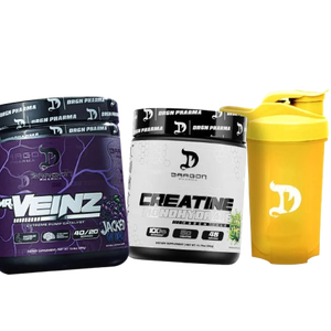 Dragón Pharma Mr. Veinz pre entreno + Creatina Monohidratada 45 servicios con sabor + Shaker gratis