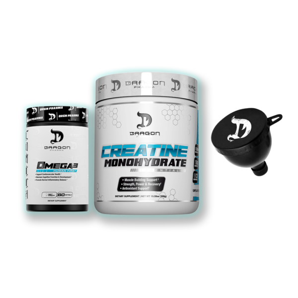 Dragon Pharma Omega 3 + Creatina Monohidratada 300 gr  + embudo gratis
