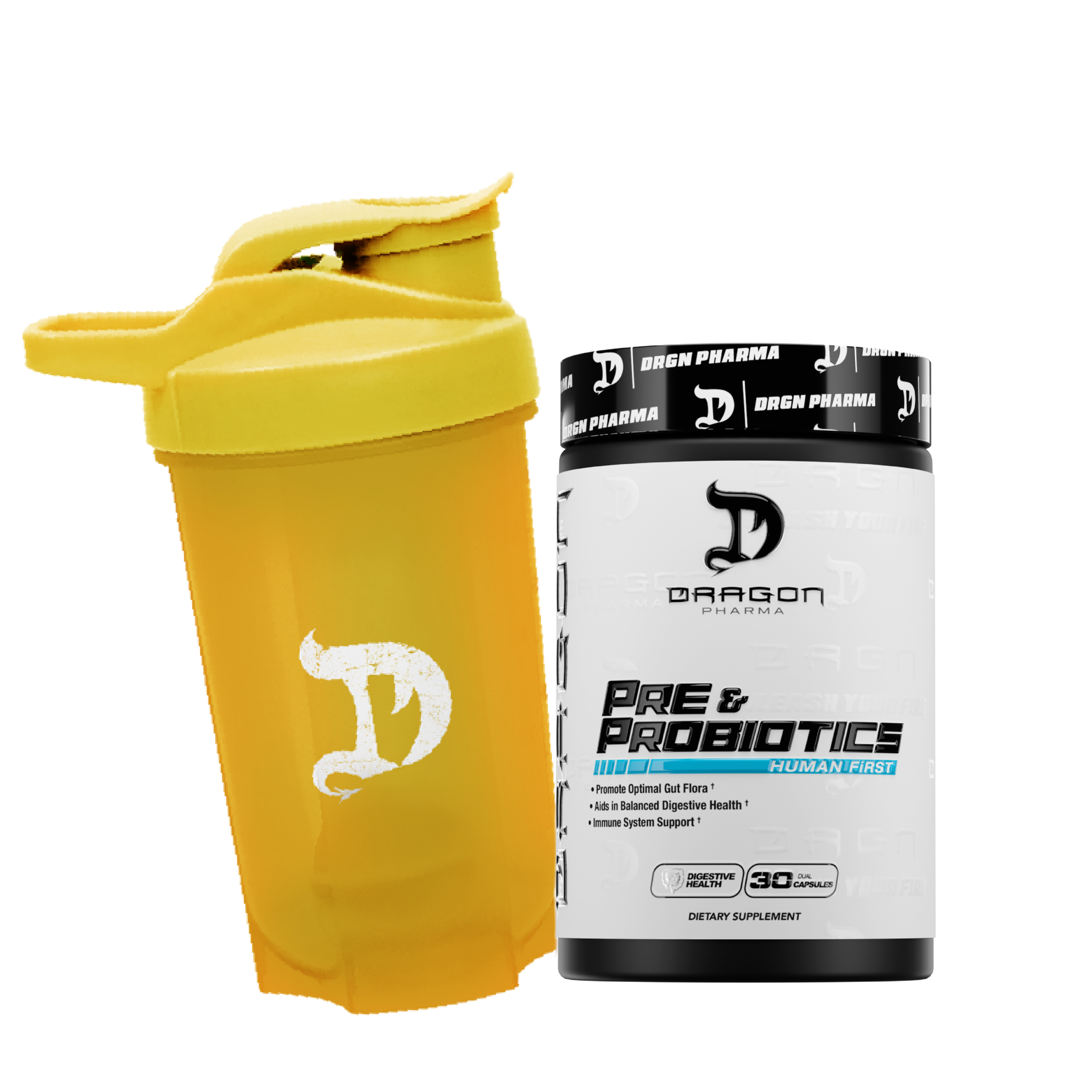 Dragon Pharma Pre y Probioticos - 30 capsulas + Shaker Gratis