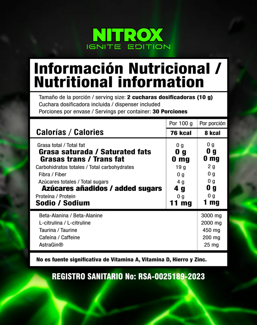Smart Nutrition Nitrox Ignite 30 Servicios - Imagen 2