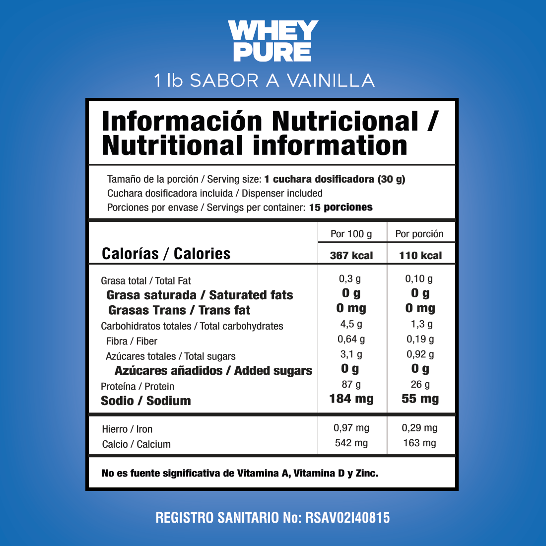 Smart Nutrition Whey Pure 1 Libra - Imagen 2