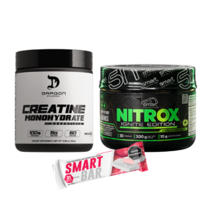 Combo Dragon Pharma Creatina Monohidratada 300GR + Smart Nutrition Nitrox Ignite 30 Servicios + Barra de Proteína Gratis