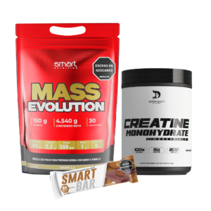 Combo Smart Nutrition Mass Evolution 10 LB + Dragon Pharma Creatina 1KG + Barra de Proteína Gratis