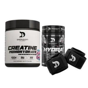 Combo Dragon Pharma Creatina con Sabor 45 Servicios + Hydra 120 Caps + Muñequeras GRATIS